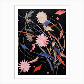 Asters 2 Hilma Af Klint Inspired Flower Illustration Art Print