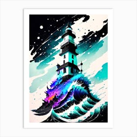 Lighthouse In The Ocean 5 Art Print