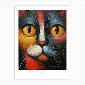 Cat portrait - colorful oil on canvas Art Print