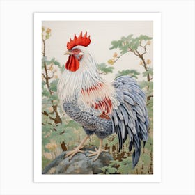 Ohara Koson Inspired Bird Painting Rooster 4 Art Print