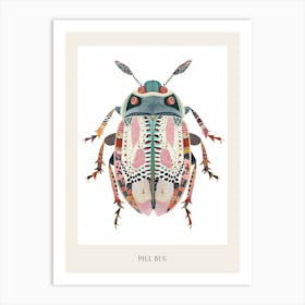 Colourful Insect Illustration Pill Bug 16 Poster Art Print