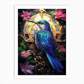 Bird In A Clock Art Print