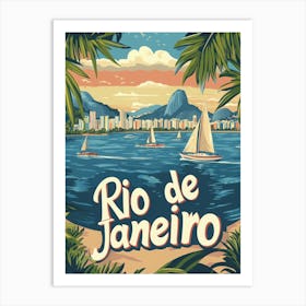 Aihrgdesign A Retro Travel Poster For Rio De Janeiro 1 Art Print