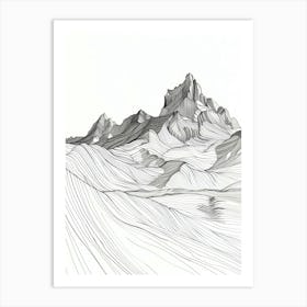 Cerro Mercedario Argentina Line Drawing 3 Art Print