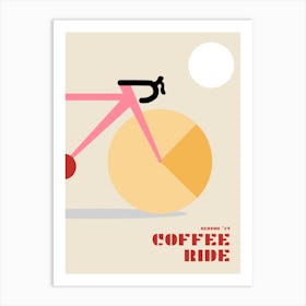 Coffee Ride I - Pink Art Print