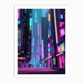 Glowing Graffiti Art On The Inorganic Building Facade Art Print