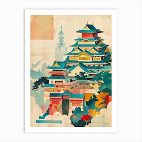 Nijo Castle Mid Century Modern 2 Art Print