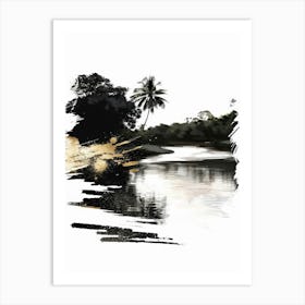 Water And Palm Trees Art Print