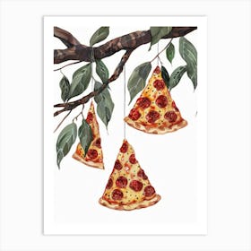 Pizza On A Branch Art Print