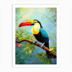 Winged Splendor: Keel-billed Toucan Wall Art Art Print