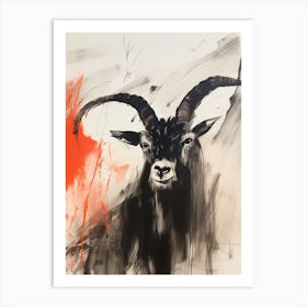 Goat in Ink Art Print