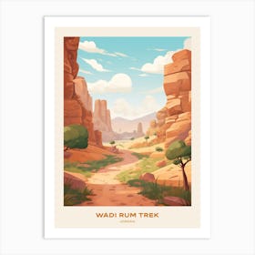 Wadi Rum Trek Jordan Hike Poster Art Print