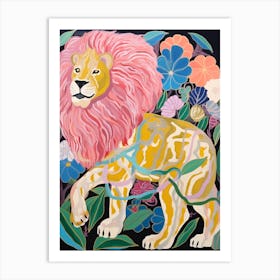 Maximalist Animal Painting Lion 4 Art Print