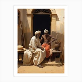 Two Men Talking Art Print