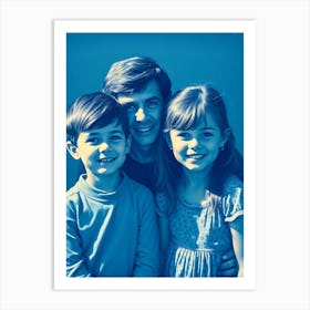 Family Blue Washed Portrait Art Print