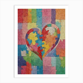 Puzzle Heart Art Print