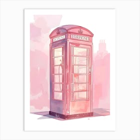 Pink Telephone Booth 1 Art Print