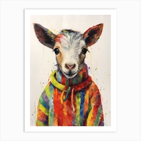 Baby Animal Wearing Sweater Goat 5 Art Print