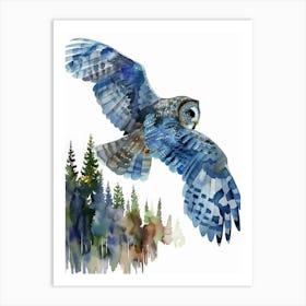 Owl In Flight 4 Art Print