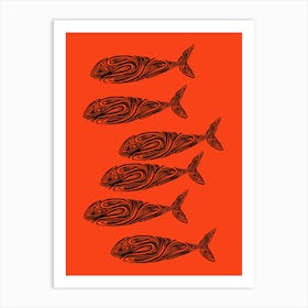 Whales In A Row.uk Art Print