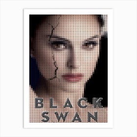 Black Swan Poster In A Pixel Dots Art Style Art Print