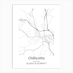 Chillicothe,United States Minimalist Map Art Print