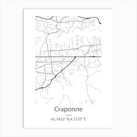 Craponne,France Minimalist Map Art Print