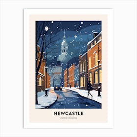 Winter Night  Travel Poster Newcastle United Kingdom 2 Art Print