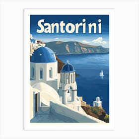 Aihrgdesign A Vintage Travel Poster Of Santorini Featuring Th 5211b55a A240 4143 89bb A06c7fde7aa2 3 Art Print