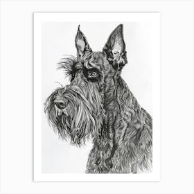 Giant Schnauzer Line Sketch 1 Art Print