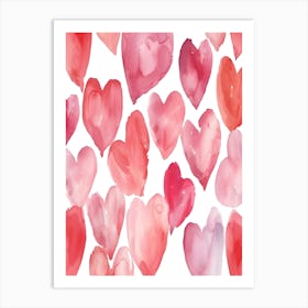 Watercolor Hearts Art Print