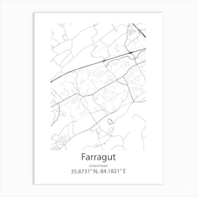 Farragut,United States Minimalist Map 1 Art Print