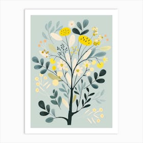 Hemlock Tree Flat Illustration 3 Art Print