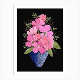 Pink Flower Bouquet In Vase Art Print