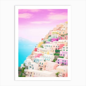 Positano, Italy Colourful View 3 Art Print