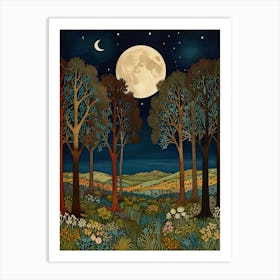 William Morris Moonlight In The Woods 37 Art Print