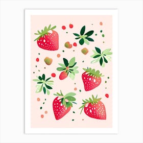 Day Neutral Strawberries, Plant, Tarazzo Art Print