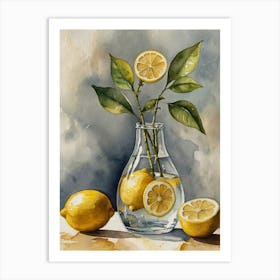 Lemons In A Vase 1 Art Print