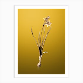 Gold Botanical Narcissus Calathinus on Mango Yellow n.2856 Art Print