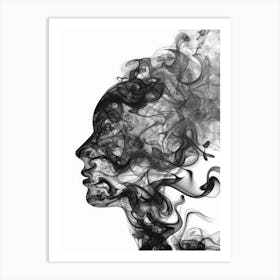 Smoke Portrait Of A Woman 2 Art Print