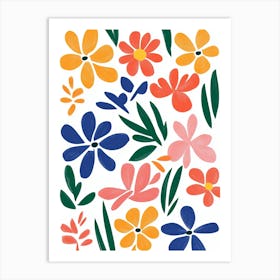 Flowers On A White Background 12 Art Print