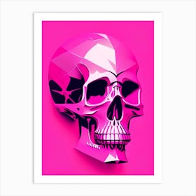 Skull With Abstract Elements 2 Pink Pop Art Art Print