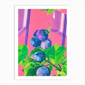 Water Chestnuts Risograph Retro Poster vegetable Art Print