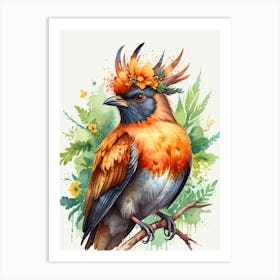 Bird Watercolor Painting Art Print