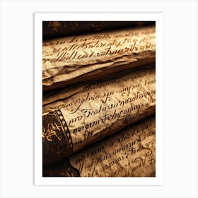 Old Manuscripts 8 Art Print