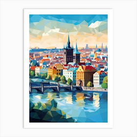 Prague, Czech Republic, Geometric Illustration 2 Art Print