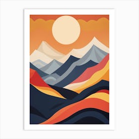 Mountains Abstract Minimalist 4 Art Print