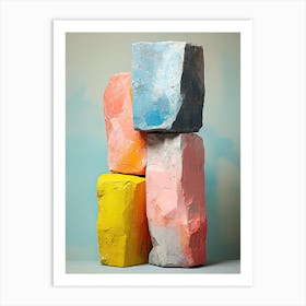 Stacked Blocks, Stones Art 4 Art Print