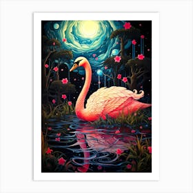 Pink Swan Art Print