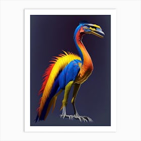 Dromaeosaurus Primary Colours Dinosaur Art Print